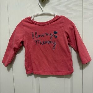 George Pink Long Sleeve Kids Tee with 'I Love My Mummy' Design